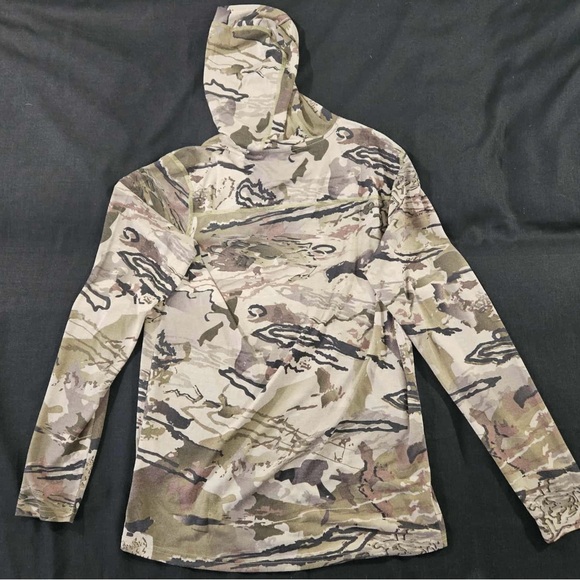 Under Armour Threadborne HeatGear Hoodie Shirt Ridge Reaper Camo Hunting Outdoor - Picture 4 of 5